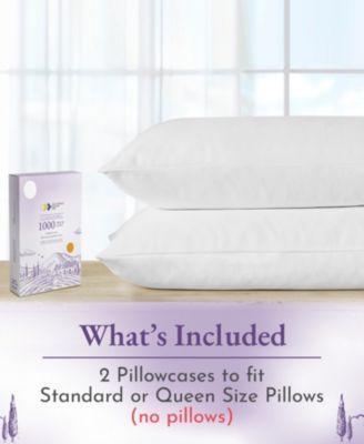 Luxury 1000 Thread Count Standard / Queen Pillow Cases Set of 2 Cotton - 100% Cotton Sateen,Crisp and Cooling Pillow Cases