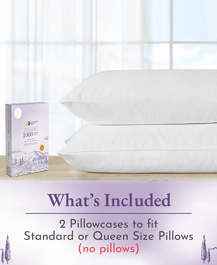 California Design Den Luxury 1000 Thread Count Pillowcases, 100 Cotton