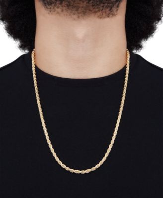 Rope Link 26" Chain Necklace in 18k Gold-Plated Sterling Silver, 4mm