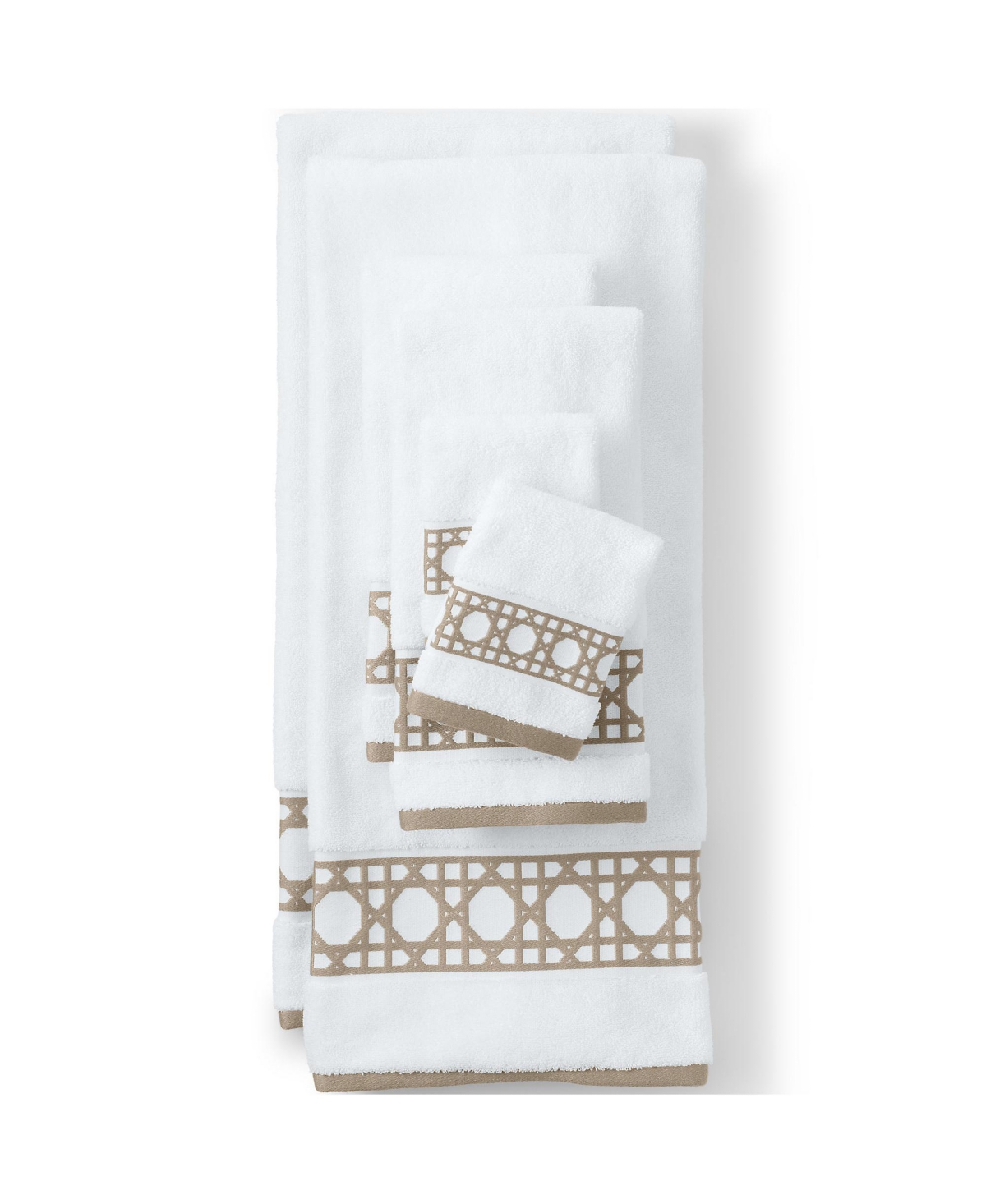Premium Supima Cotton Cane Weave Jacquard Border Bath Towel - Antelope cane weave