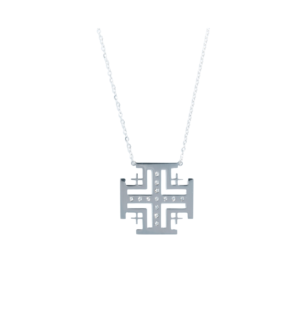316L Kelsey Jerusalem Cross Necklace - Silver