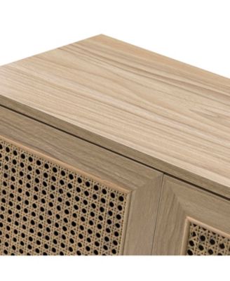 Accent Storage Rattan Cabinet  Cupboard Console Table for Dining Room