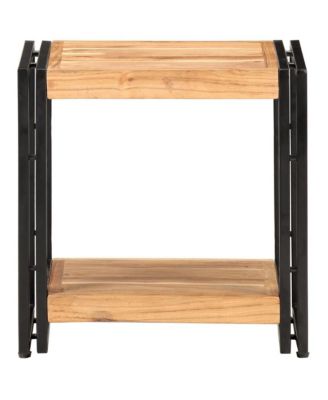 Side Table 15.7"x11.8"x15.7" Solid Acacia Wood
