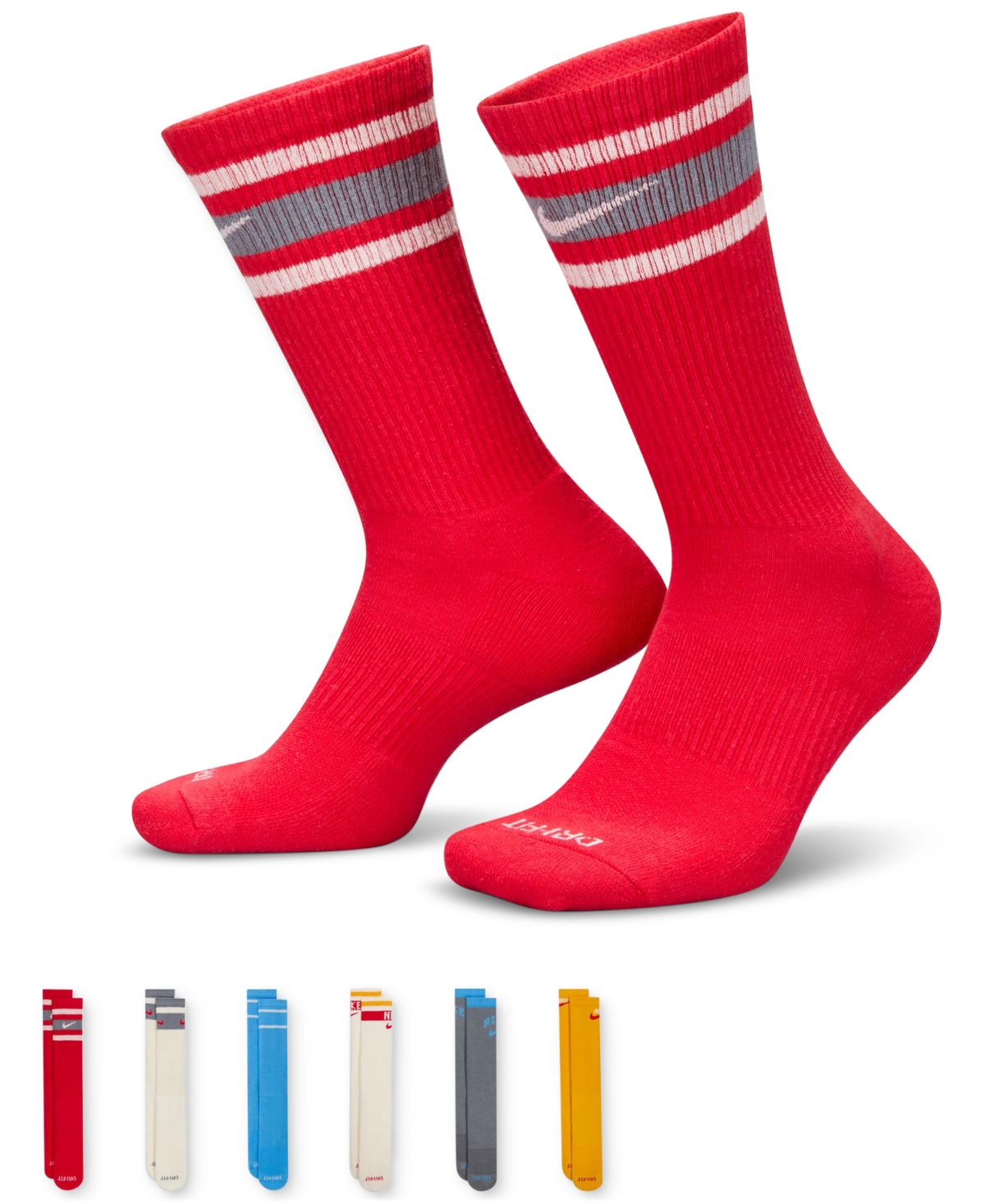 Nike Men's Everyday Plus Cushioned Crew Socks In Multicolor