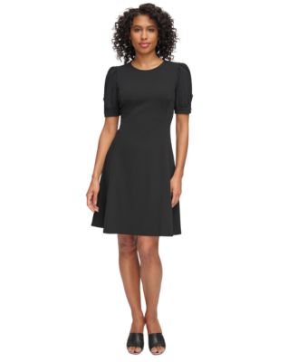 DKNY - Women's Short-Sleeve Fit & Flare Dress
