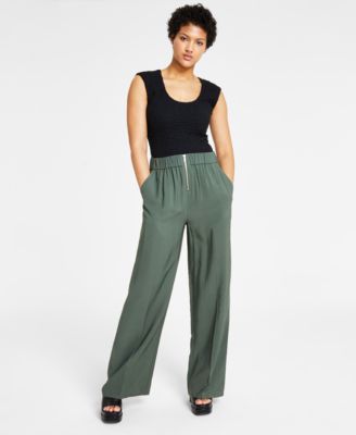 Womens Scoop Neck Bodysuit Wide Leg Pants Created For Macys