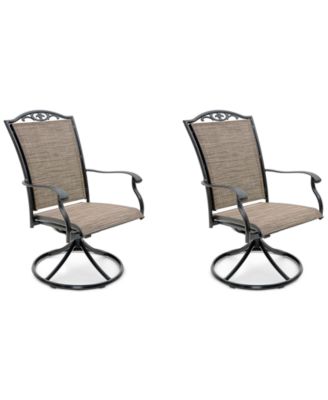 Wythburn Mix and Match Filigree Sling Outdoor Swivel Chairs, Set of 2