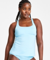 Nike Women's Essential Square Neck Racerback Tankini Top - Aquarius Blue