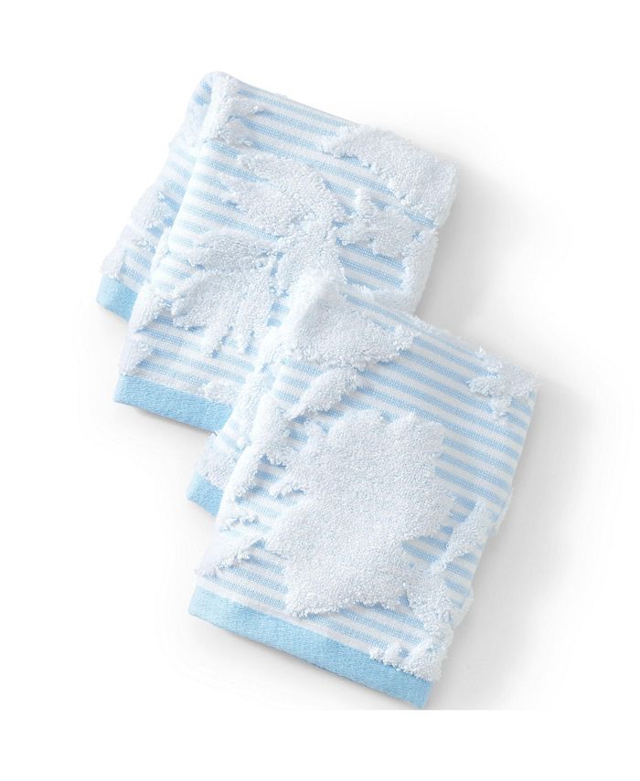 Lands' End Cotton Sculpted 2Piece Washcloth Set Macy's
