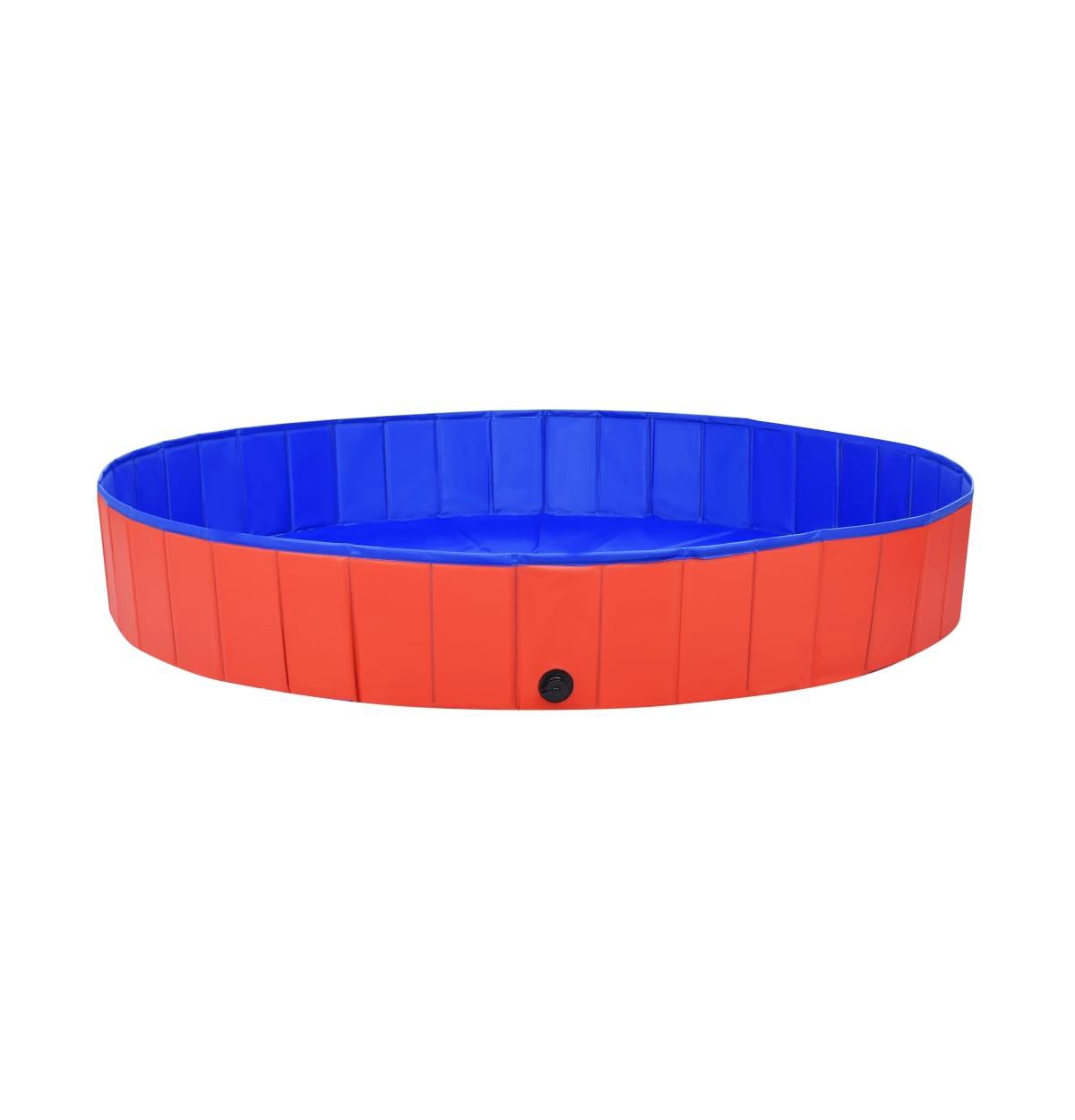 Foldable Dog Swimming Pool Red 78.7"x11.8" Pvc - Red