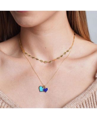 Lapis Heart Charm 14K Gold 10 millimeters