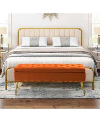 Kajana Transitional Velvet Upholstered Flip Top Storage Bench