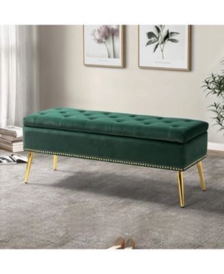 Kajana Transitional Velvet Upholstered Flip Top Storage Bench