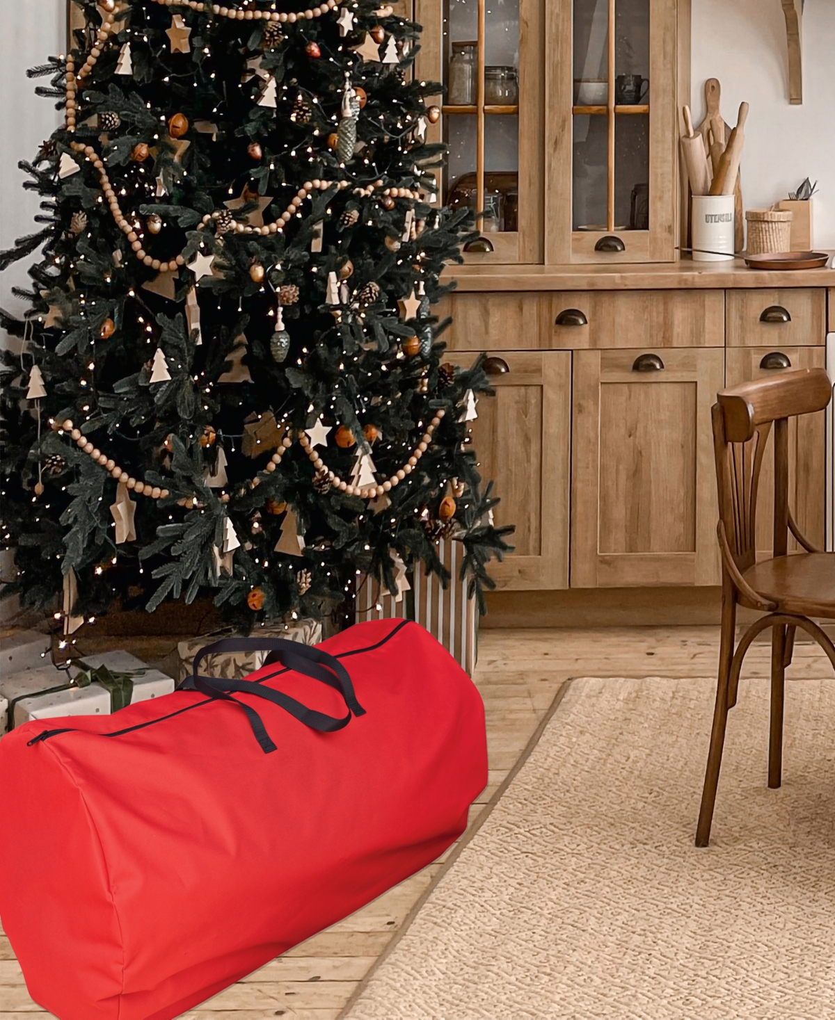Shop Northlight 36" Multi-use Large Holiday Storage Bag For Garlands Trees Lights Inflatables And More In Red