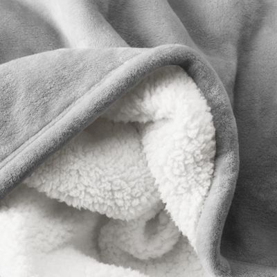 Sherpa Reversible Plush Fleece & Faux Shearling Blanket, Throw