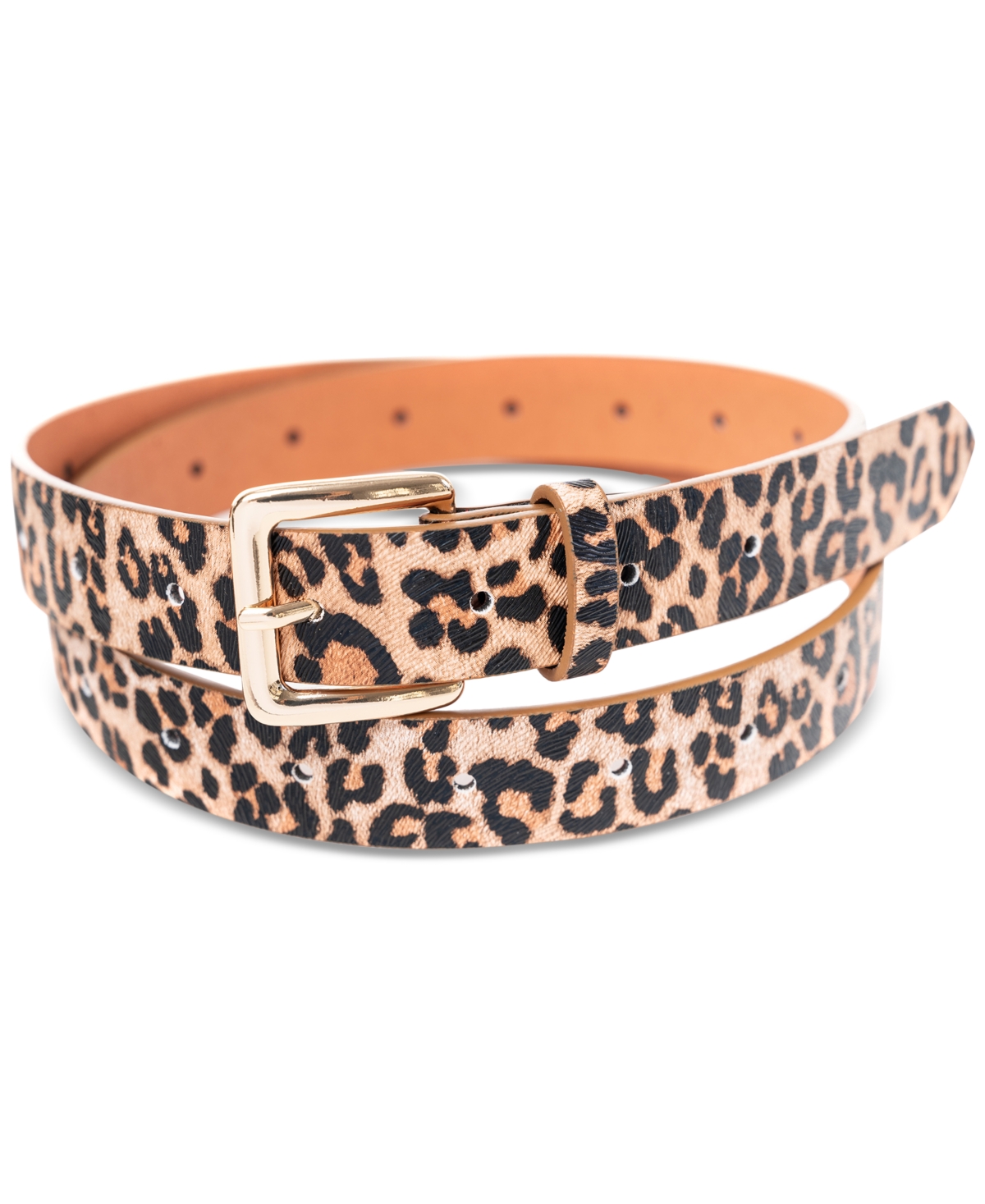 On 34th Women's Adjustable Faux-leather Belt, Created For Macy's In Leopard