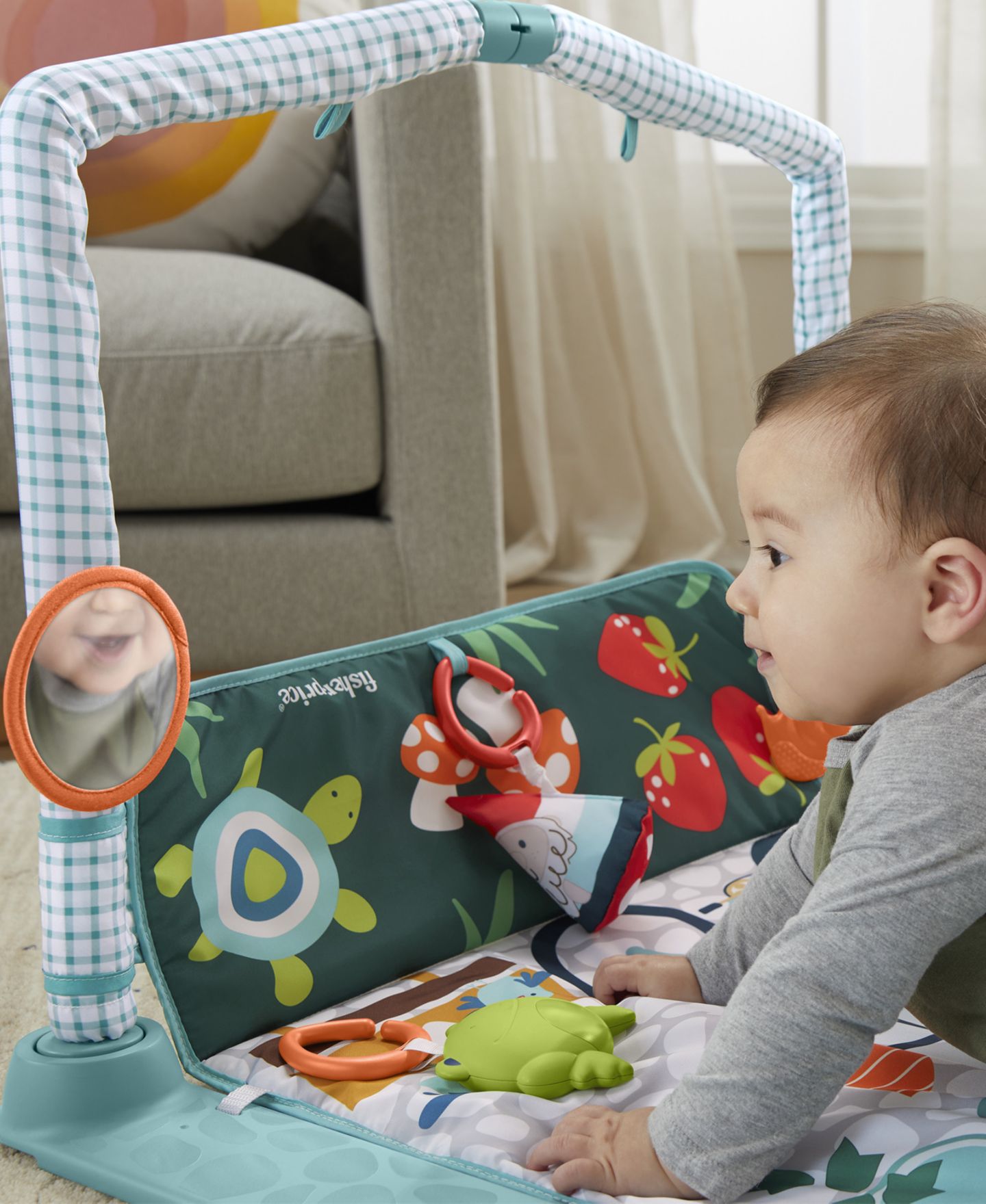 Детская игрушка Fisher Price 3-in-1 Baby Gym with Tummy Time Playmat, Tunnel and Toys, Crawl Play Activity Gym — фото 5