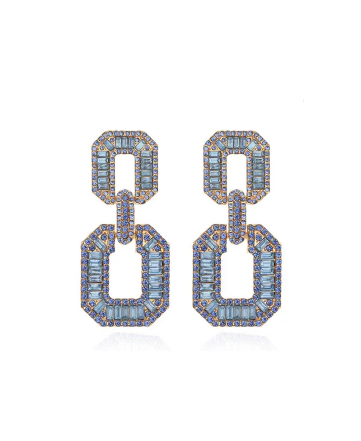 Shop Accessory Concierge Crystal Window Drop Earrings In Blue