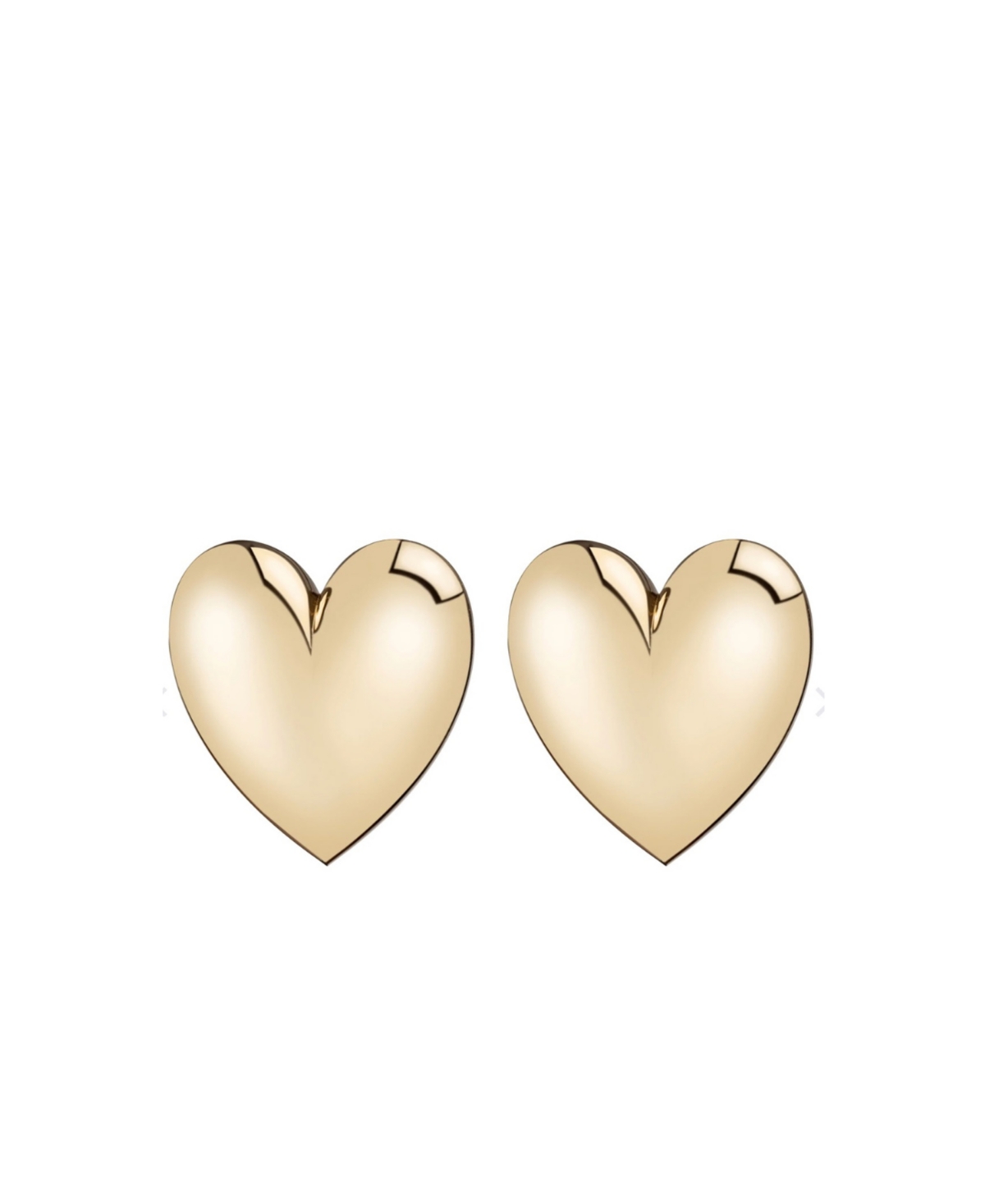 Gold-Tone Puff Heart Earrings - Gold