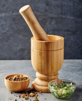 IMUSA 5.60" Bamboo Mortar And Pestle - Macy's