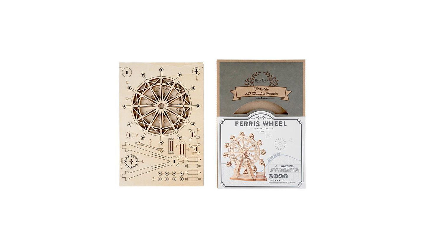 Детские конструкторы Flash Popup Ferris Wheel 120-Piece 3D Wood Puzzle, Ages 8+, цвет: Open Miscellaneous — фото 2