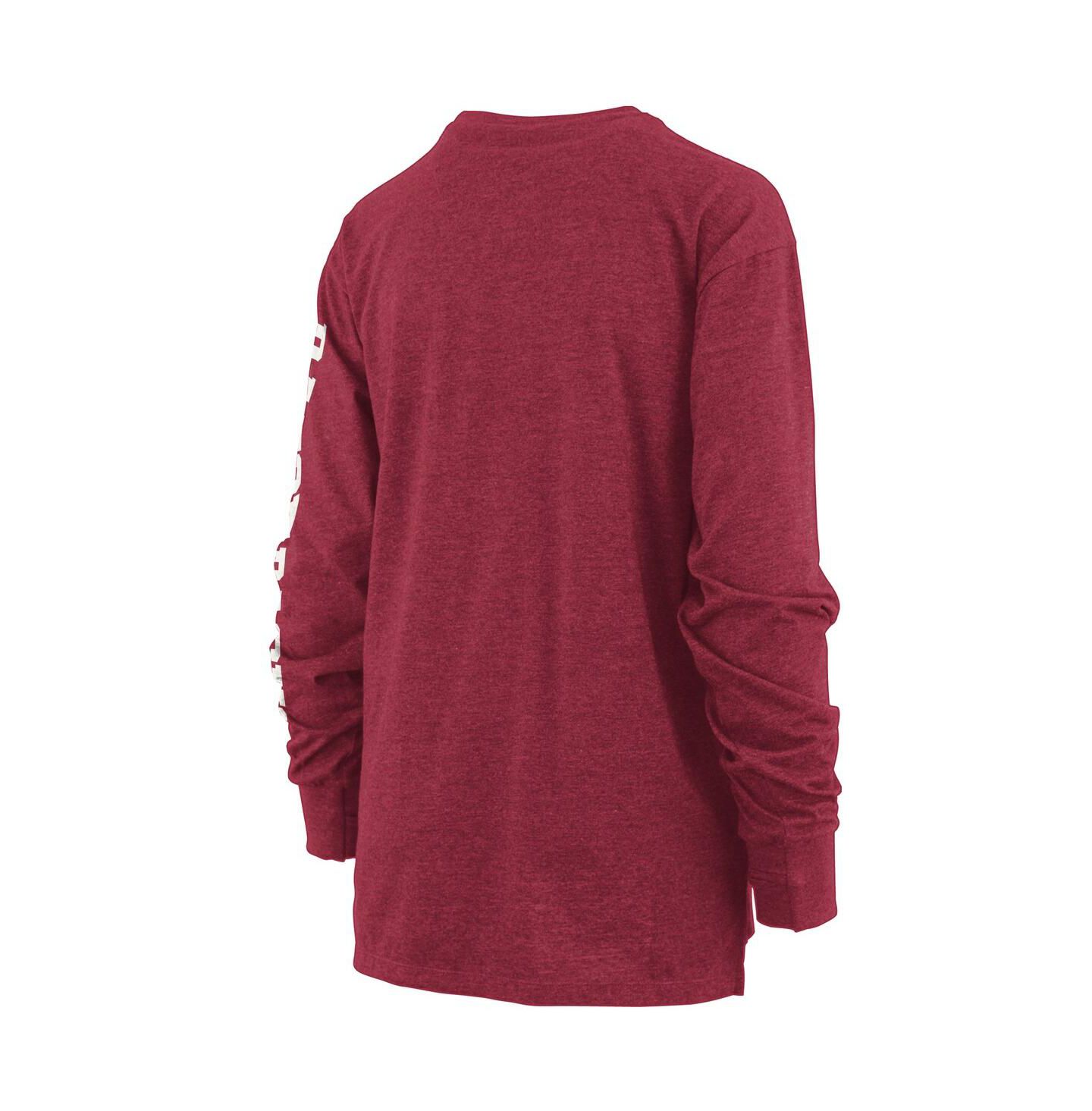 Женская футболка Pressbox Heathered Cardinal Arkansas Razorbacks Two-Hit Canyon Long Sleeve — фото 2