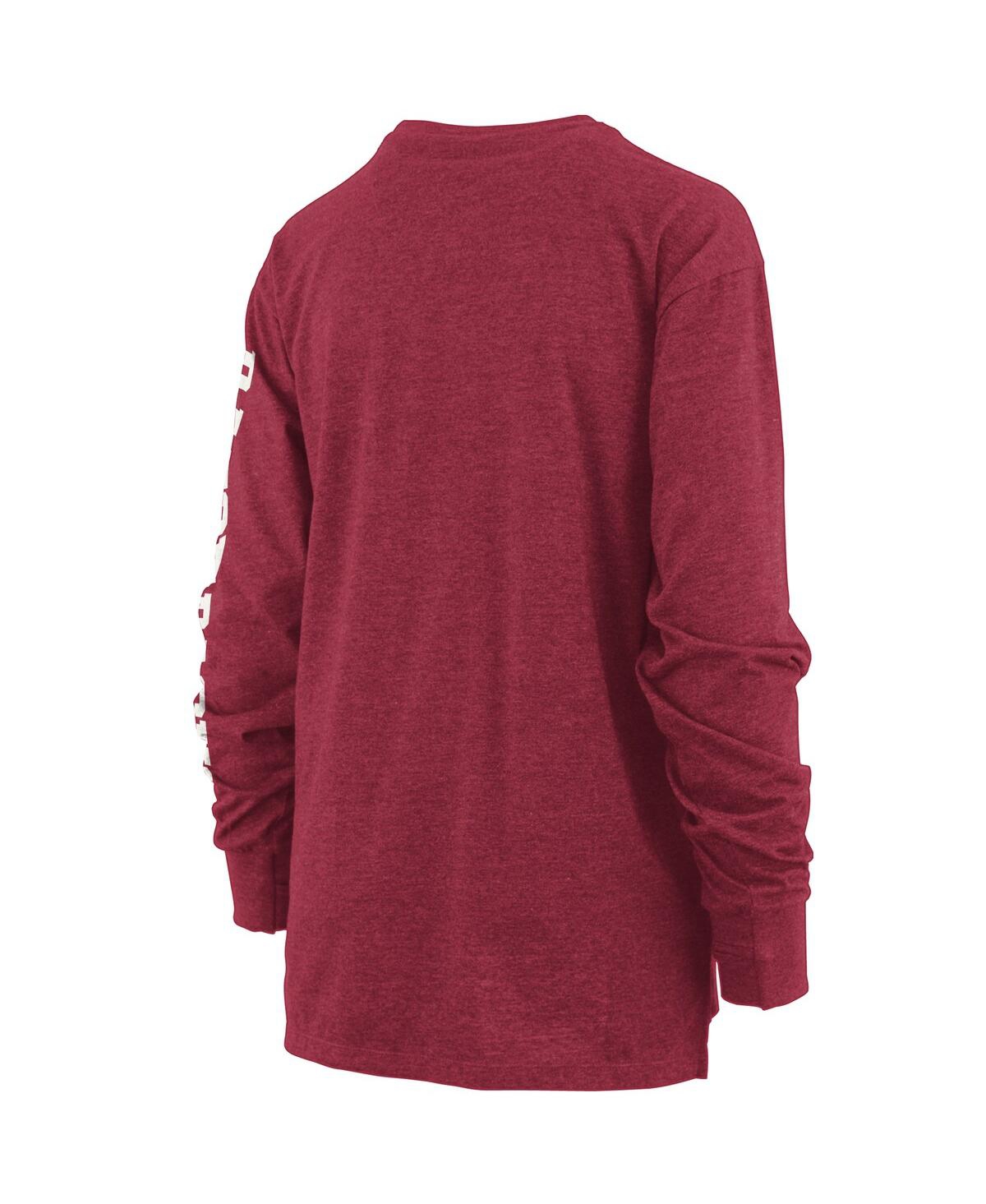 Women's PressboxArkansas Razorbacks Two-Hit Canyon Long Sleeve T-shirt - Heathered Cardinal