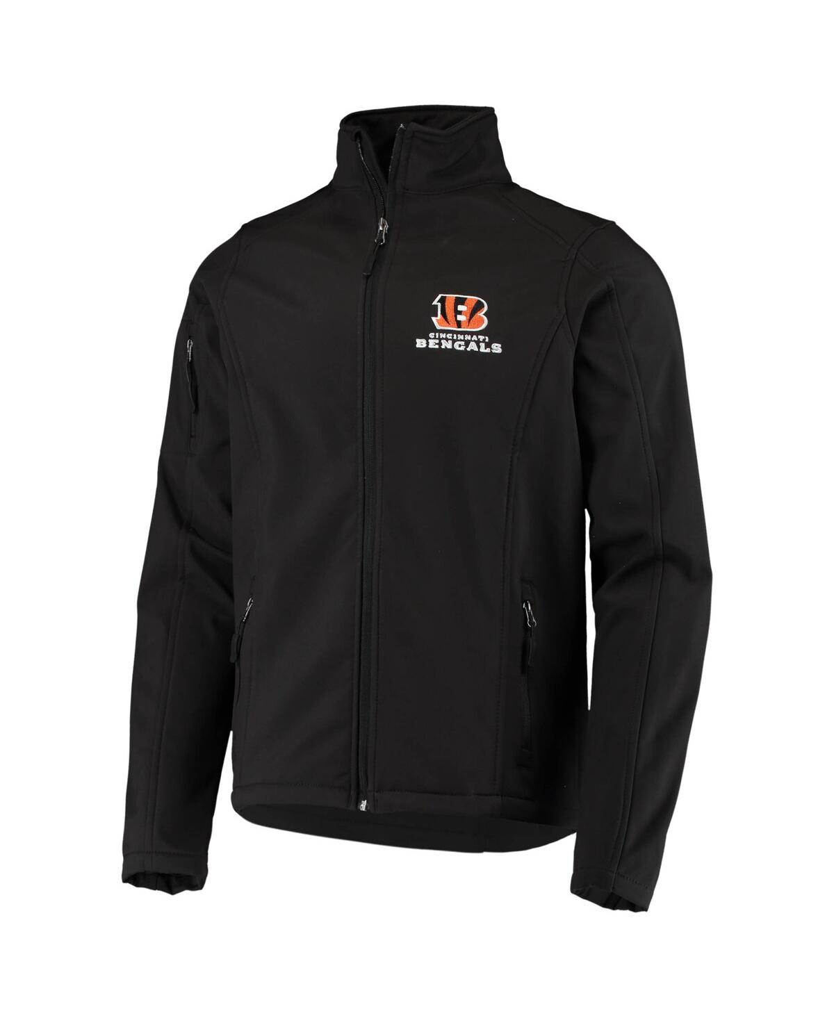 DUNBROOKE MEN'S DUNBROOKE BLACK CINCINNATI BENGALS SONOMA SOFTSHELL FULL-ZIP JACKET 