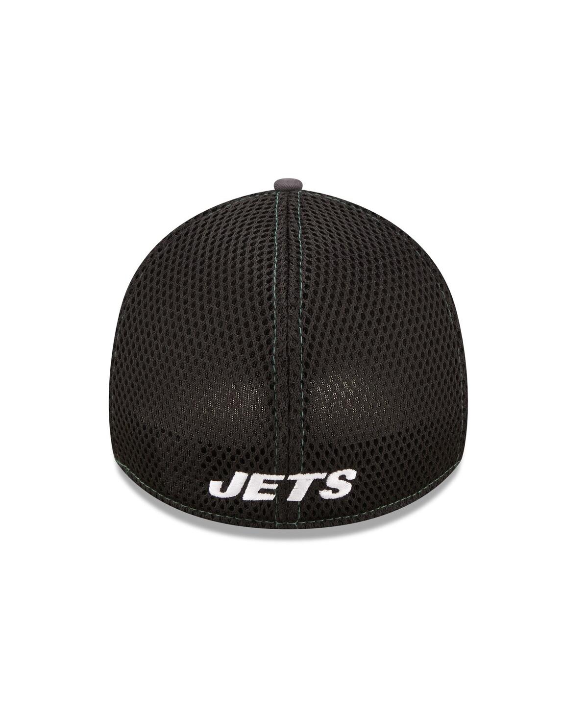 Men's New Era Black New York Jets Logo Neo 39THIRTY Flex Hat - Black