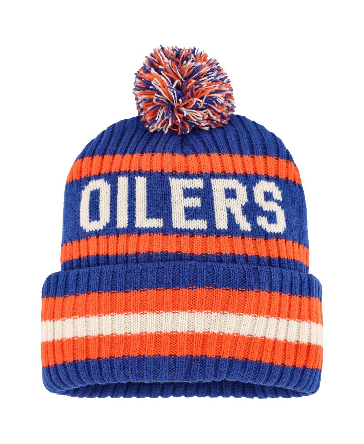 Men's '47 Brand Orange Edmonton Oilers Bering Cuffed Knit Hat with Pom - Orange