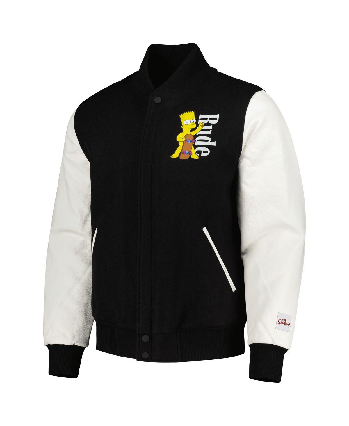 Shop Freeze Max Men's  Black The Simpsons Rude Full-zip Varsity Jacket