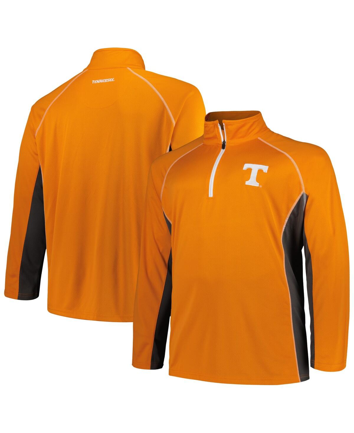 Men's Profile Tennessee Orange Tennessee Volunteers Big and Tall Quarter-Zip Raglan Jacket - Tennessee Orange