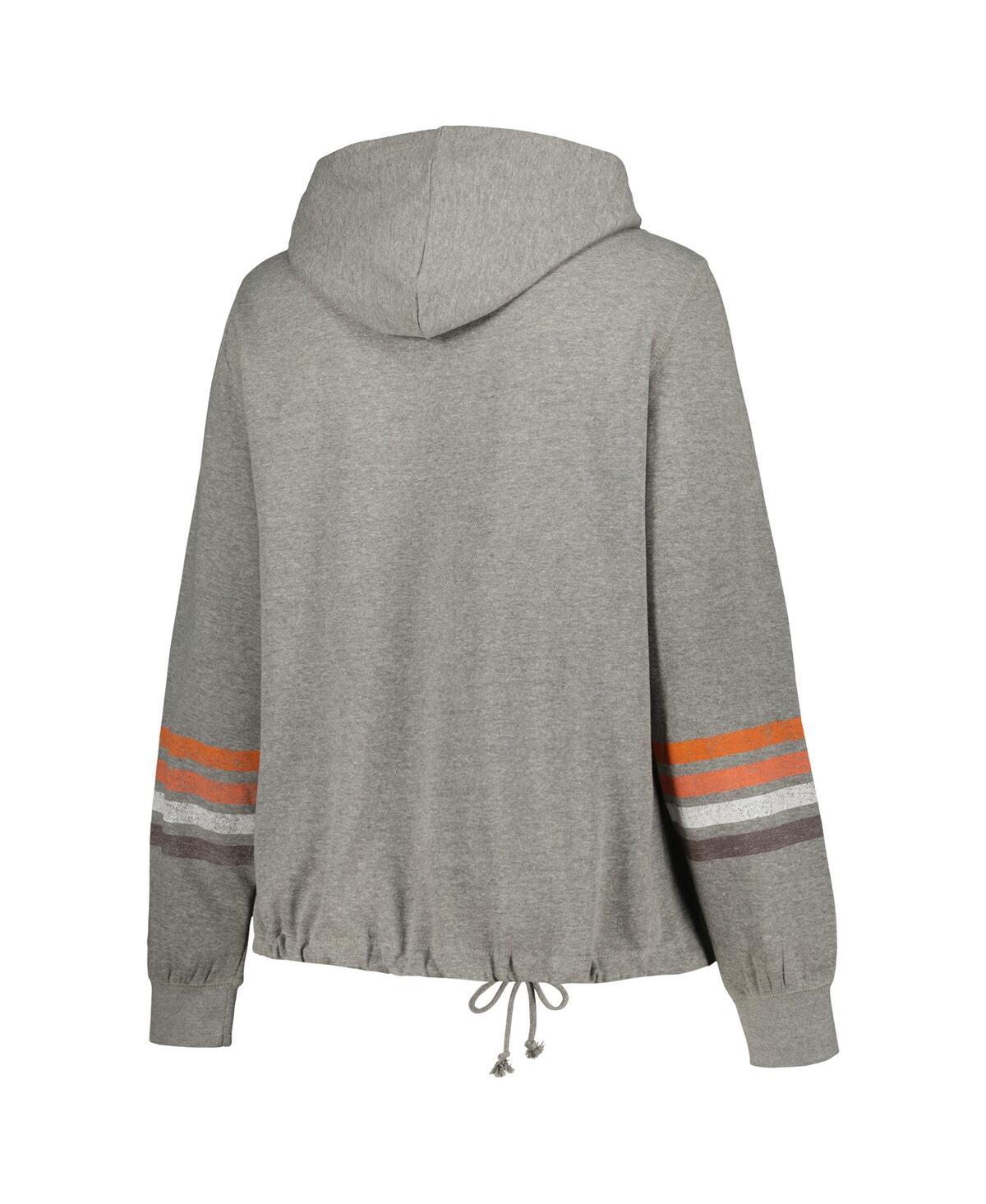 Shop 47 Brand Women's ' Heather Gray Distressed Cleveland Browns Plus Size Upland Bennett Pullover Hoodie