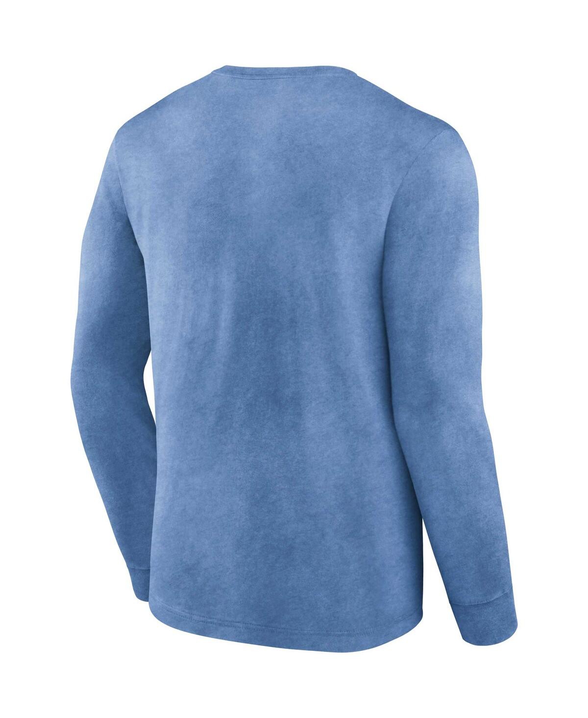 Fanatics Men's  Heather Royal Distressed Los Angeles Rams Washed Primary Long Sleeve T-shirt In Heather Royal