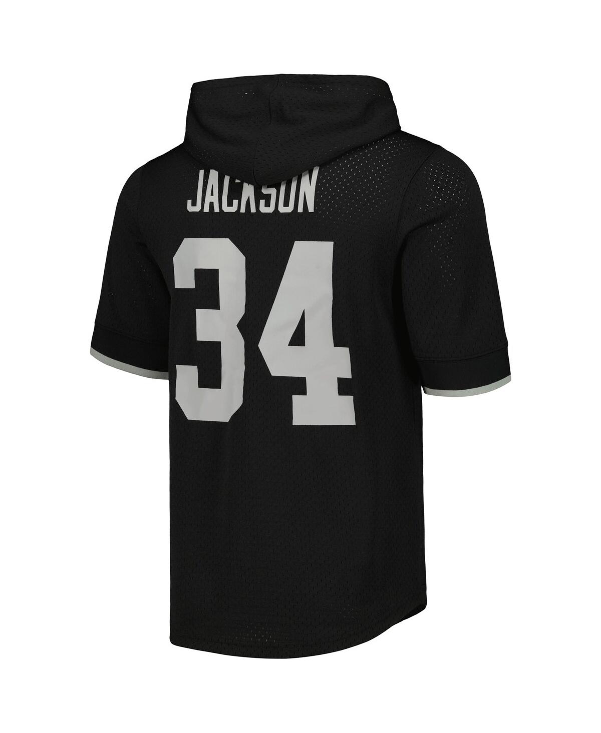 Men's Mitchell & Ness Bo JacksonLos Angeles Raiders Gridiron Classics Retired Player Name and Number Mesh Hoodie T-shirt - Black