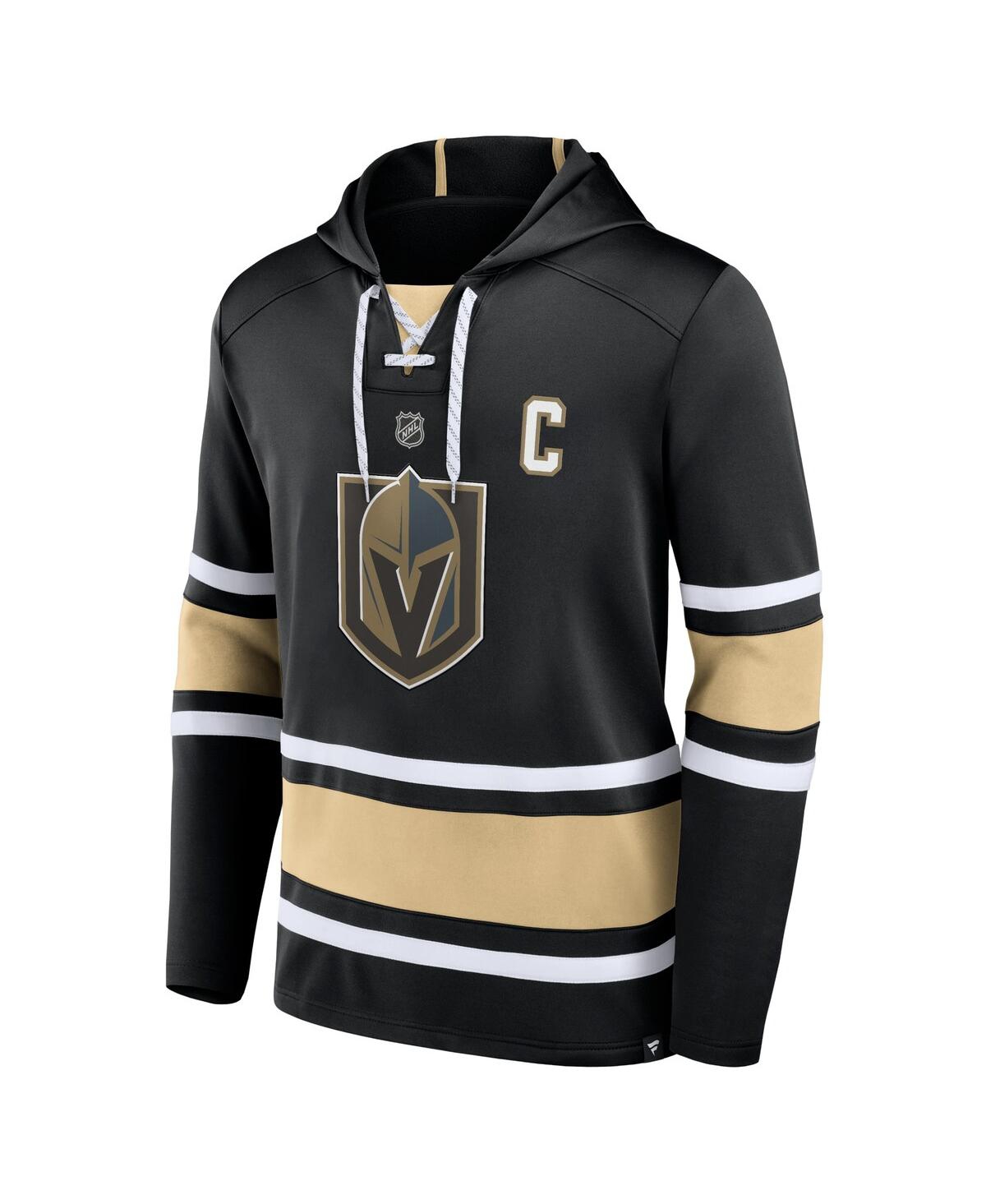 Men's Fanatics Mark StoneVegas Golden Knights Name and Number Lace-Up Pullover Hoodie - Black