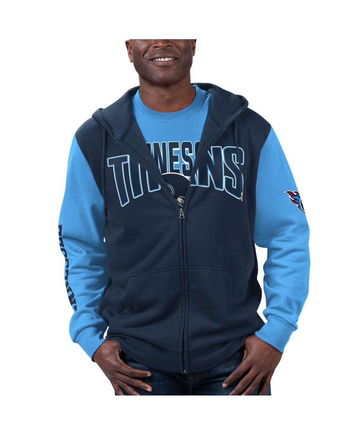 Men's G-iii Sports by Carl Banks Navy, Light Blue Tennessee Titans T-shirt and Full-Zip Hoodie Combo Set - Navy, Light Blue
