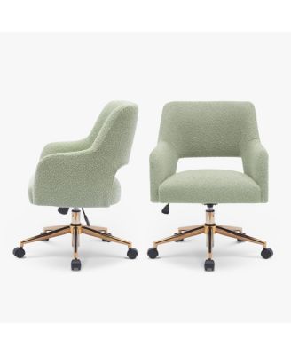 Mid-Century Modern Swivel Office Vanity Chair with Wheels (Set of 2)