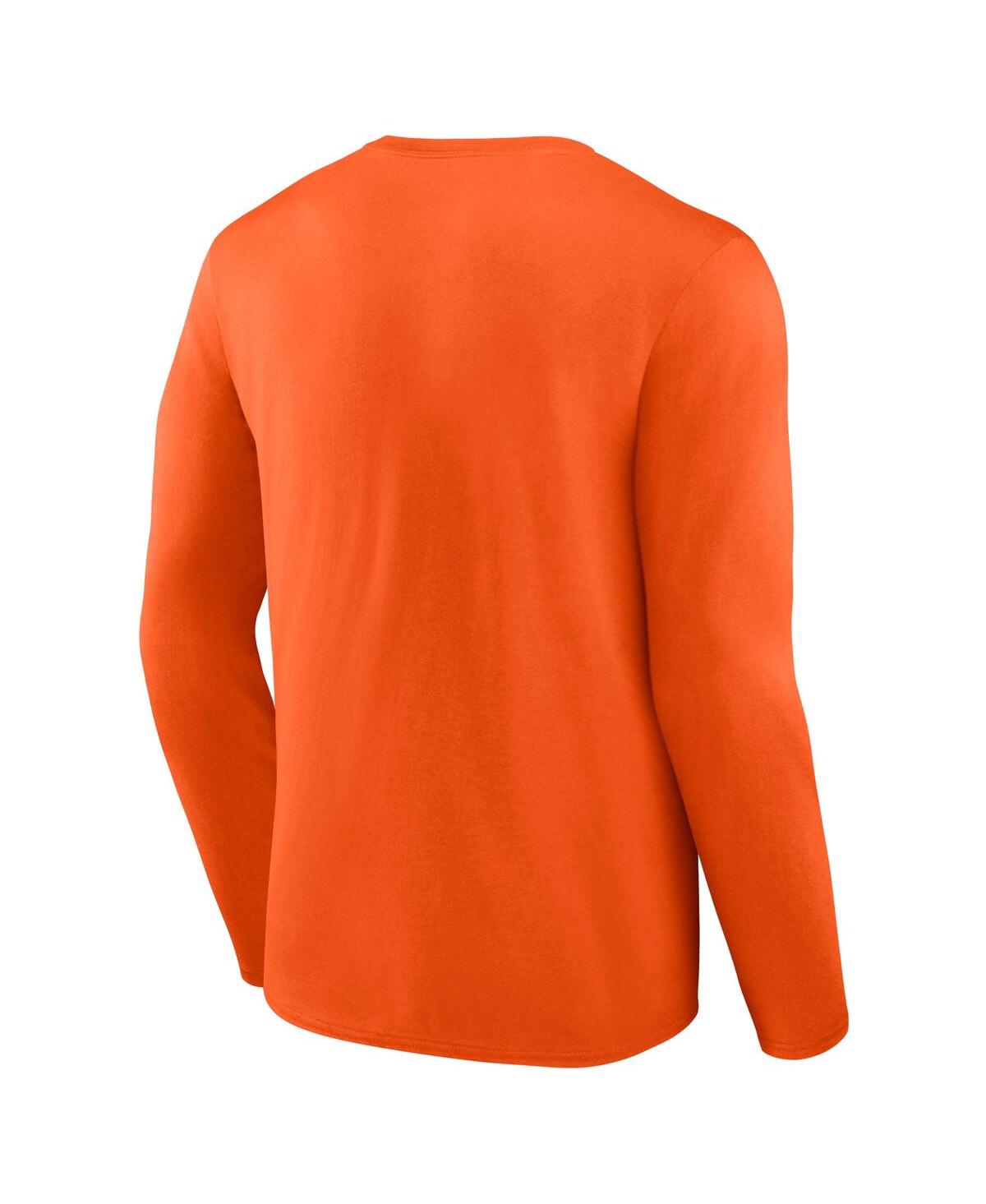Shop Fanatics Men's  Orange Virginia Cavaliers Distressed Arch Over Logo Long Sleeve T-shirt