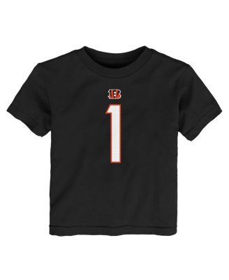 Toddler Boys and Girls Ja'Marr Chase Black Cincinnati Bengals Player Name and Number T-shirt