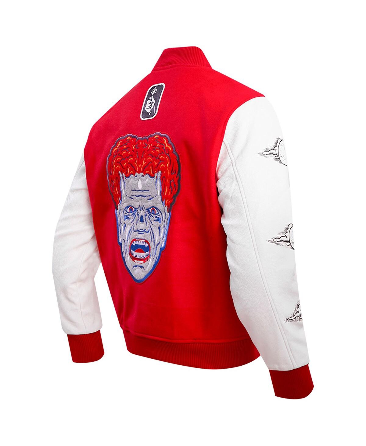 Shop Freeze Max Men's  Red Are You Afraid Of The Dark? Scare Squad Monster Full-zip Varsity Jacket