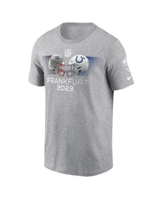 Men's Heather Gray New England Patriots Vs. Indianapolis Colts 2023 Frankfurt Game Essential T-shirt