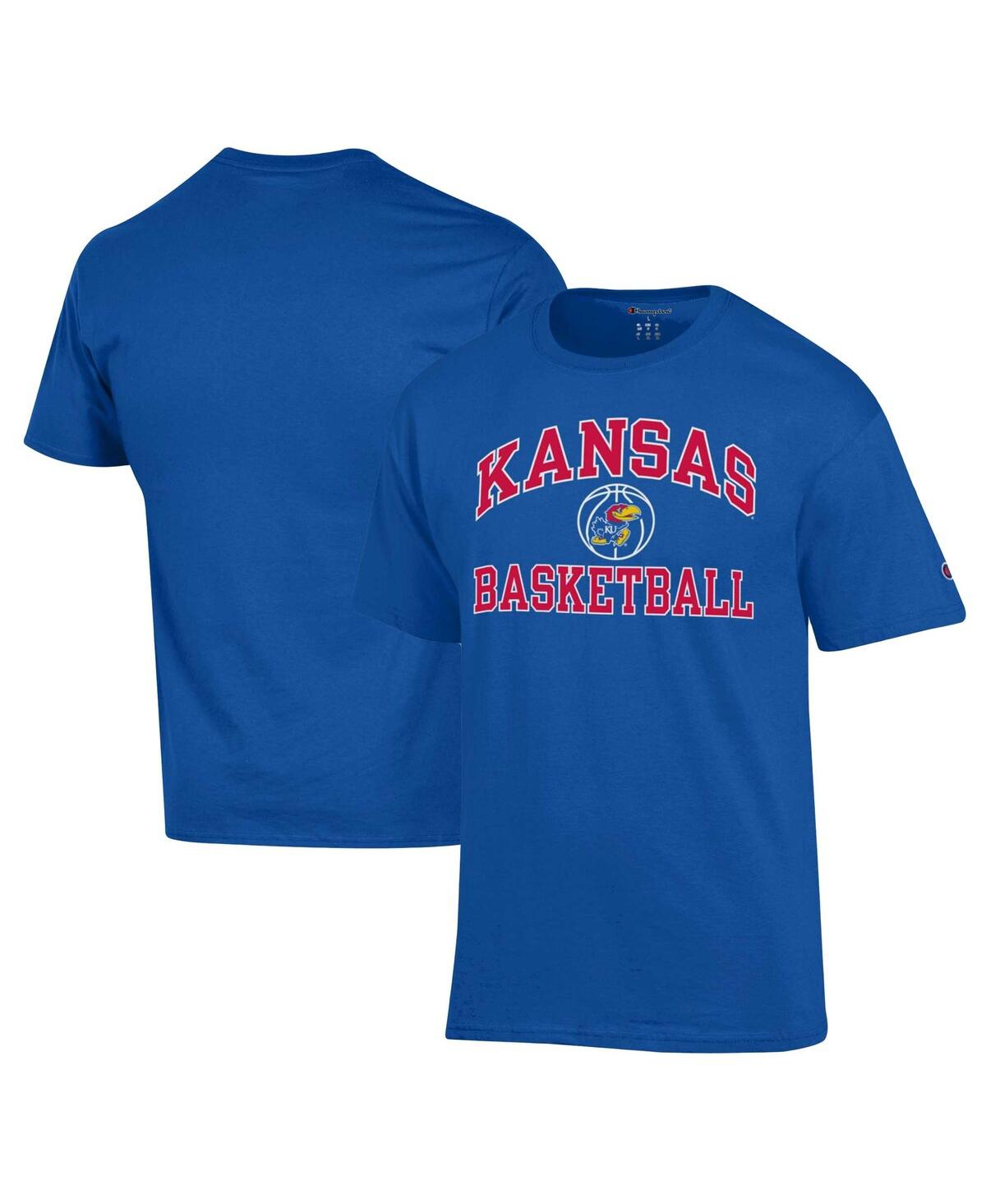 Shop Champion Men's  Royal Kansas Jayhawks Basketball Icon T-shirt