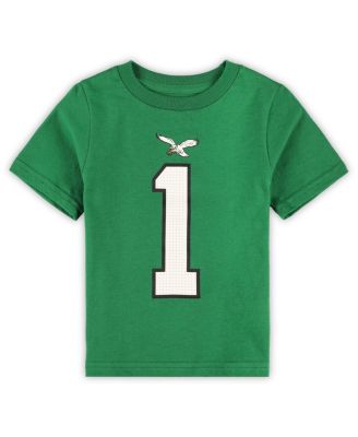 Toddler Boys and Girls Jalen Hurts Kelly Green Philadelphia Eagles Player Name and Number T-shirt