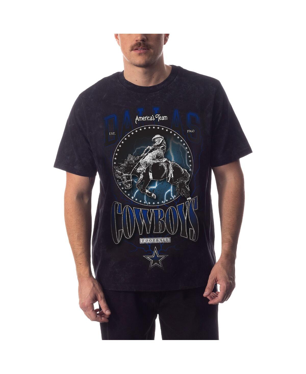 Shop The Wild Collective Men's And Women's  Black Distressed Dallas Cowboys Tour Band T-shirt