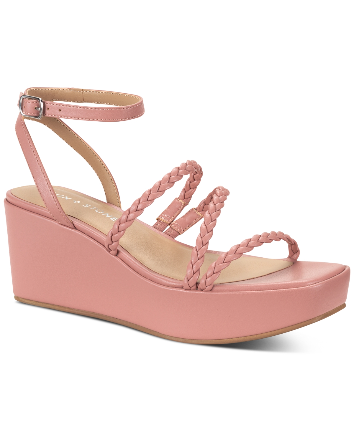Shop Sun + Stone Women's Alyssaa Strappy Platform Wedge Sandals, Created For Macy's In Peony
