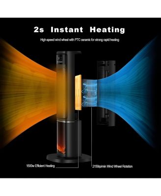 1500W Oscillating Ceramic Tower Electric Space Heater with Remote