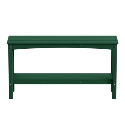 55" Outdoor Patio HDPE Adirondack 2-Tier Shelf Console Table
