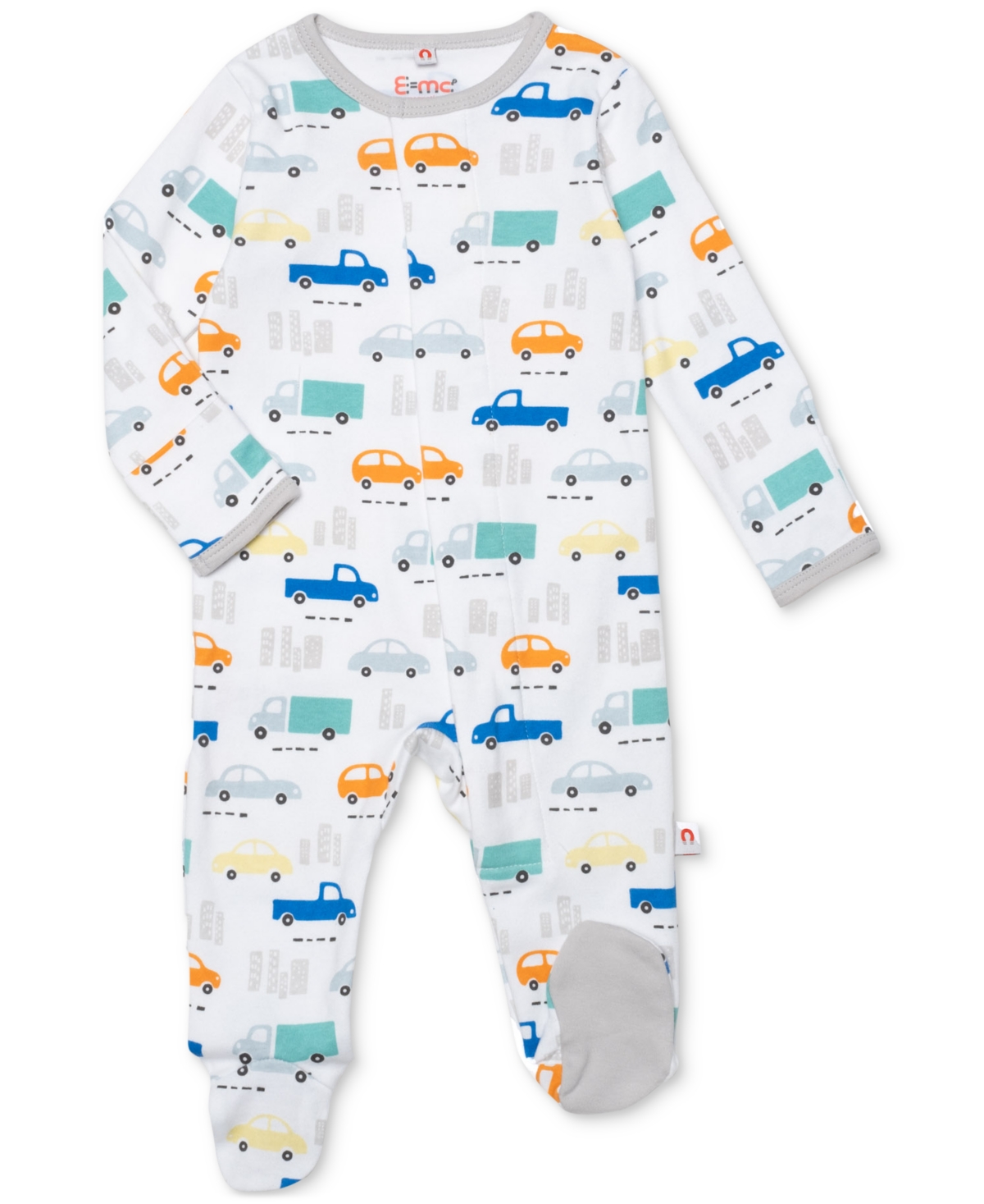 Easy = Magnetic Close Baby Boys Magnetic Printed Cotton Footed Coverall