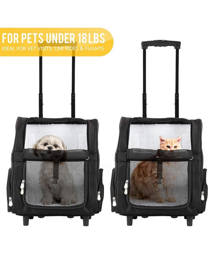 KOPEKS Backpack Pet Travel Carrier with Double Wheels Large Macy's